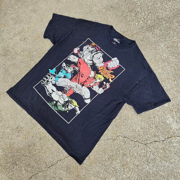 Vtg STREET FIGHTER Character Montage Graphic Fighting Video Game Tee Shirt XL - Picture 2 of 6
